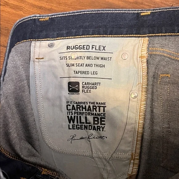 Carhartt Men’s Straight Fit Dark Blue Jeans, Sz. 42x30. - Picture 8 of 11